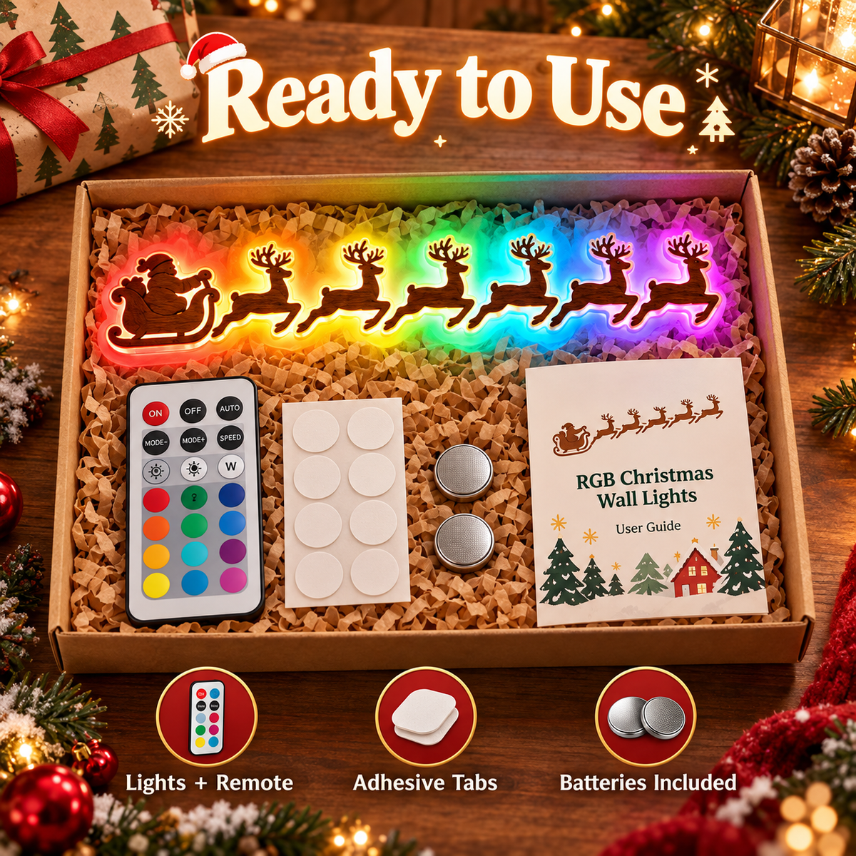 16-Color Christmas Wall Lights