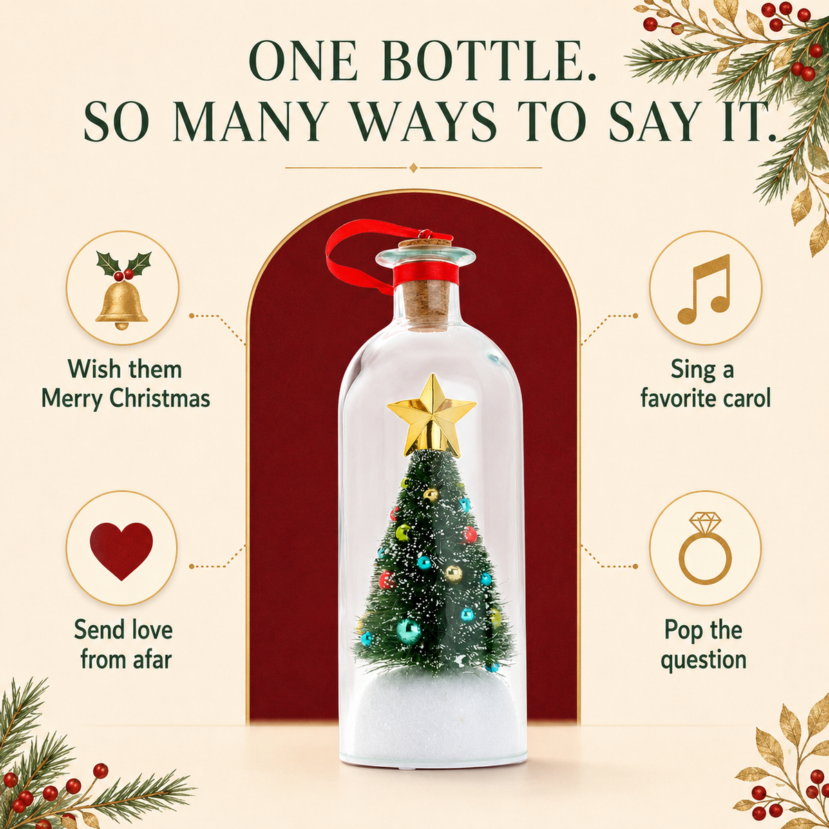 Recordable Christmas Message Bottle