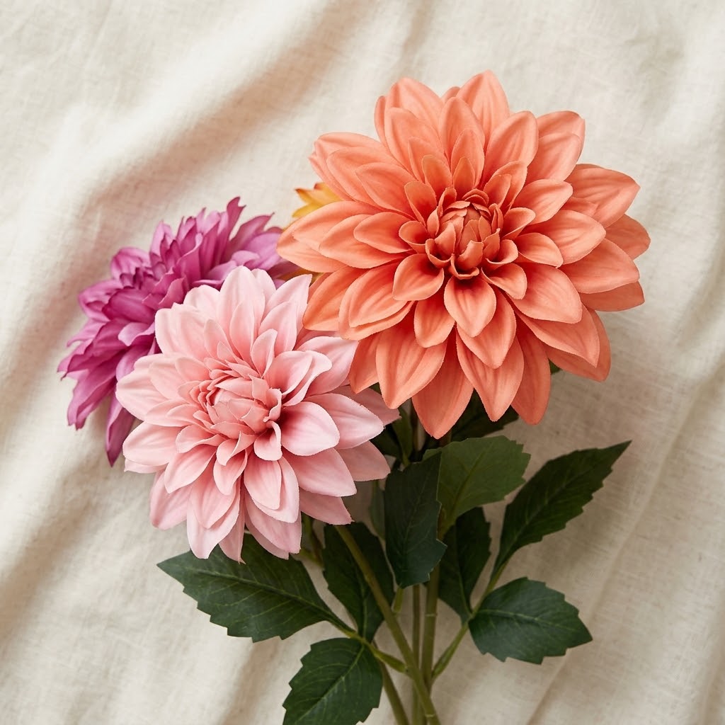 Textured Dahlia Flower Stem