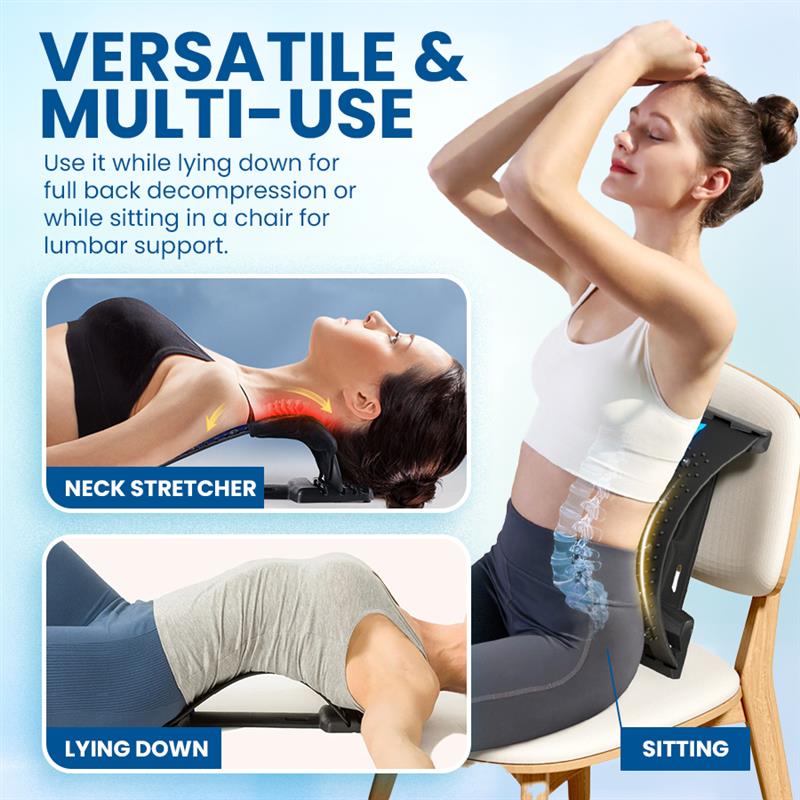 Back Stretcher for Lower Back Pain Relief - 4 Level Adjustable Lumbar Back Cracker Board