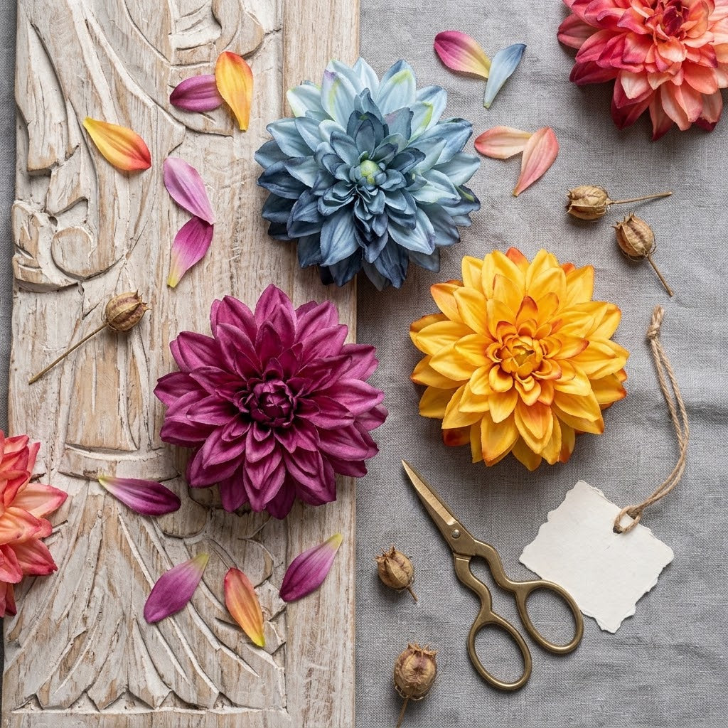 Textured Dahlia Flower Stem