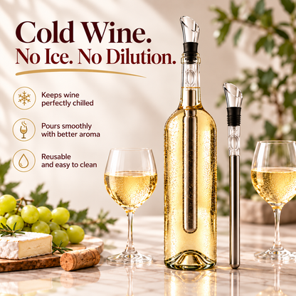 Wine Chiller Stick with Built-In Pouring Spout