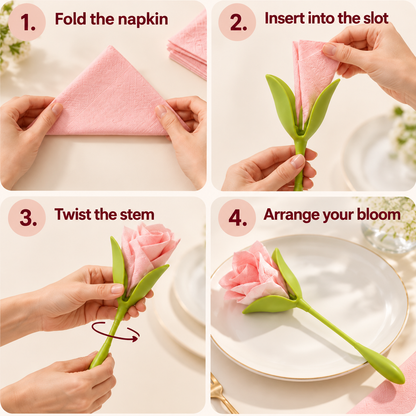 Rose-Shaped Napkin Holders