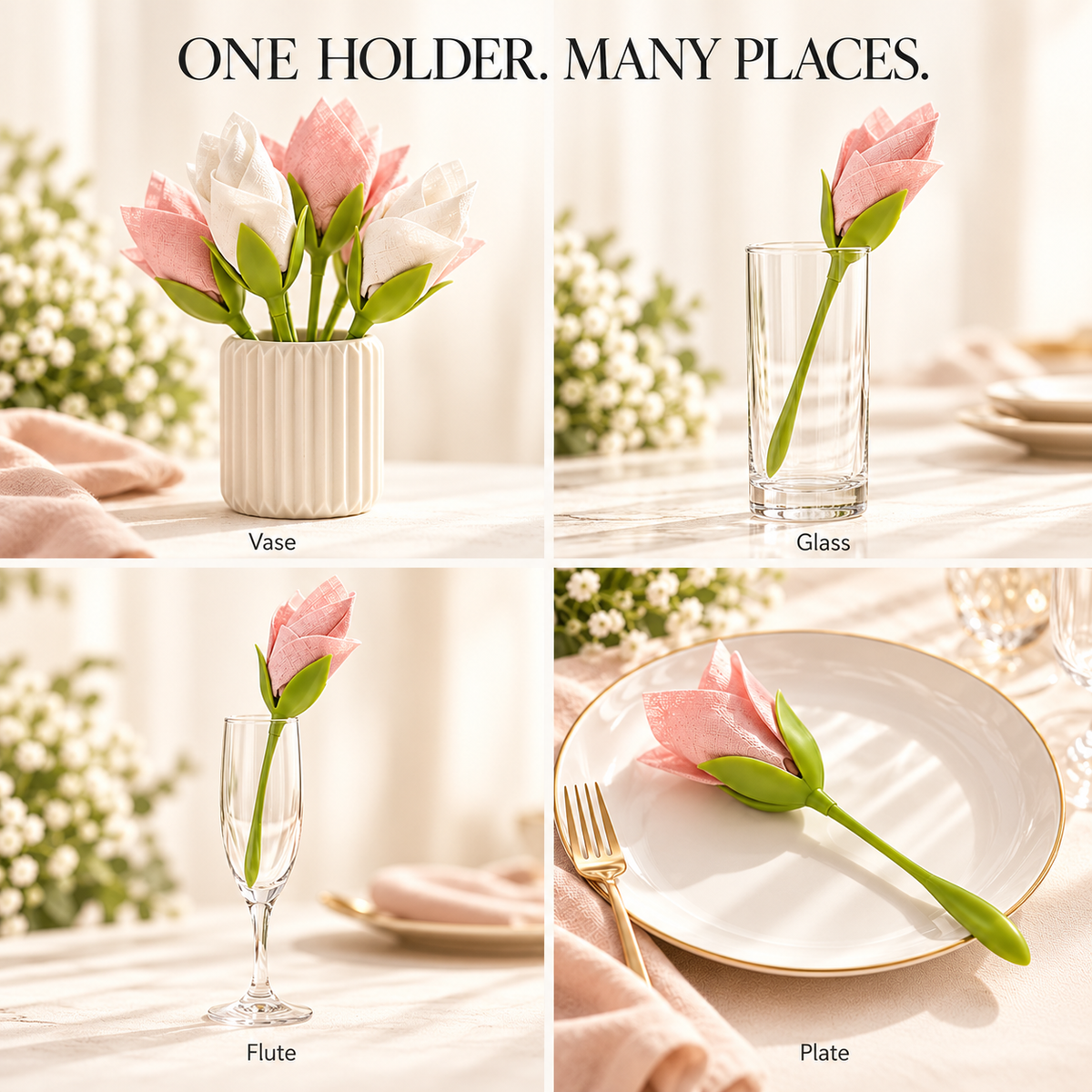 Rose-Shaped Napkin Holders