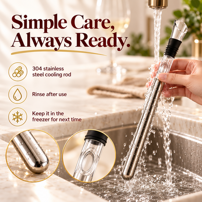 Wine Chiller Stick with Built-In Pouring Spout