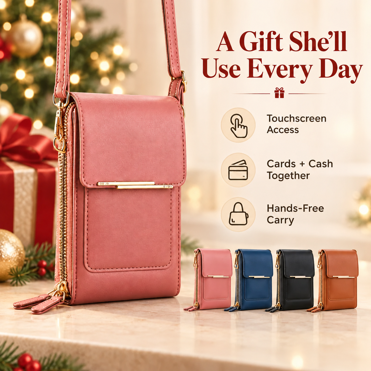 Touchscreen Crossbody Phone Wallet – A Thoughtful Gift for Her