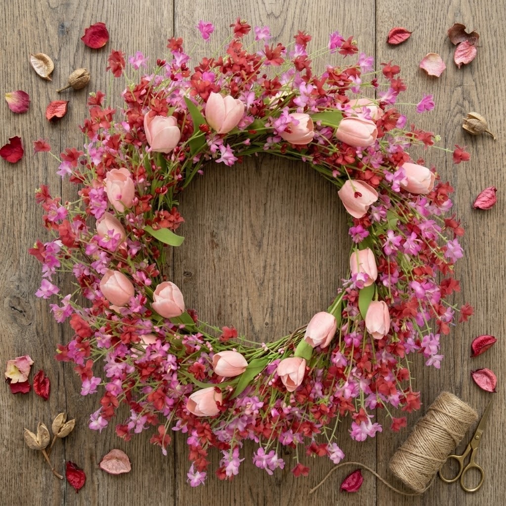Spring Floral Door Wreath
