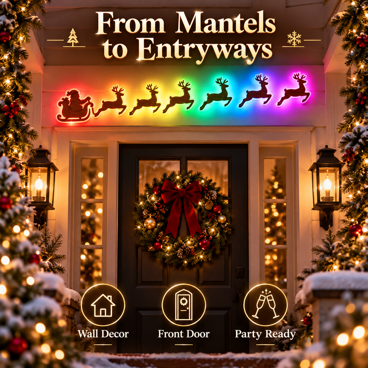 16-Color Christmas Wall Lights