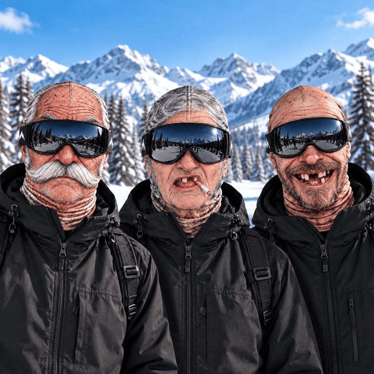 🎿 Realistic Face Balaclava – Funny Ski & Snowboard Mask for Cold Weather Adventures