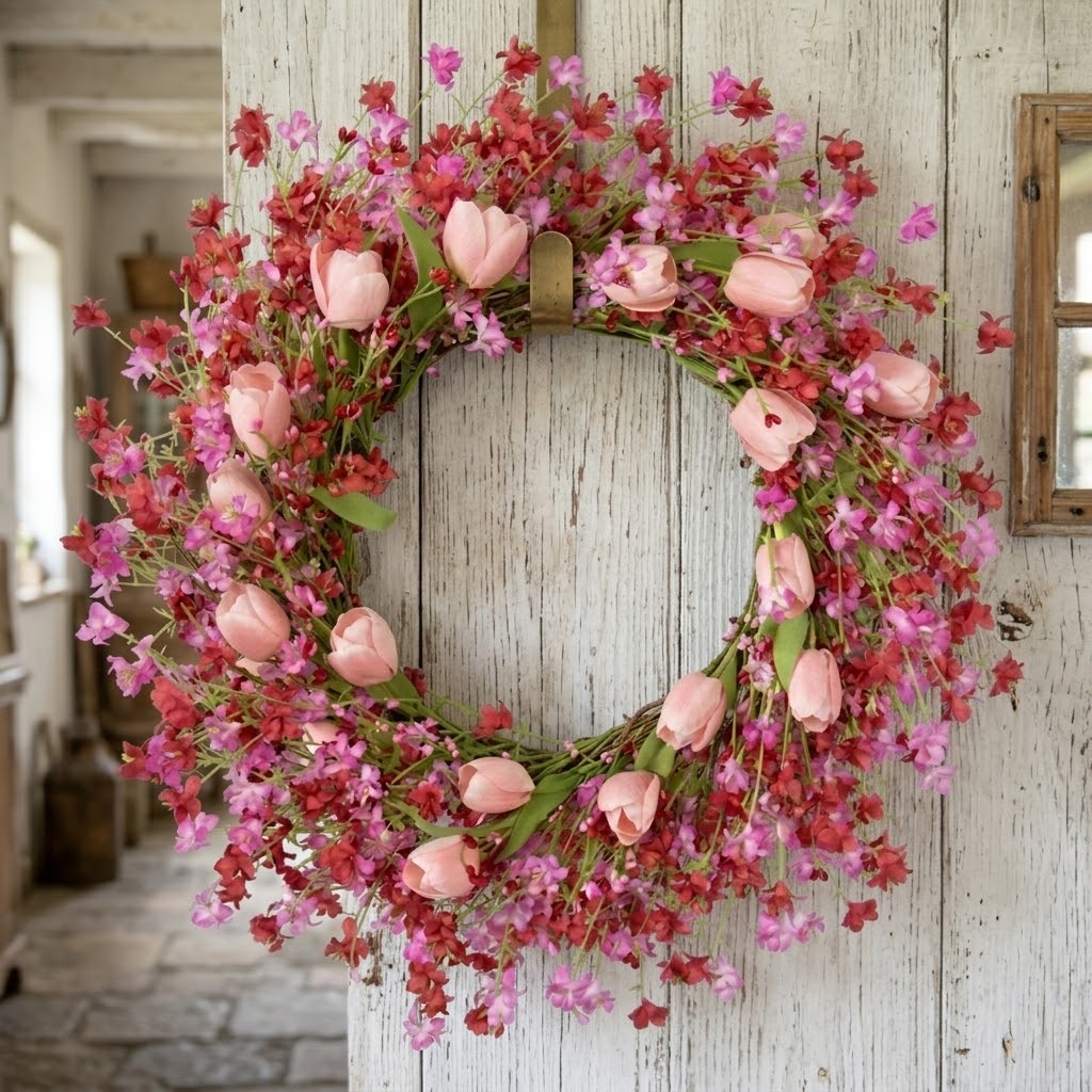 Spring Floral Door Wreath
