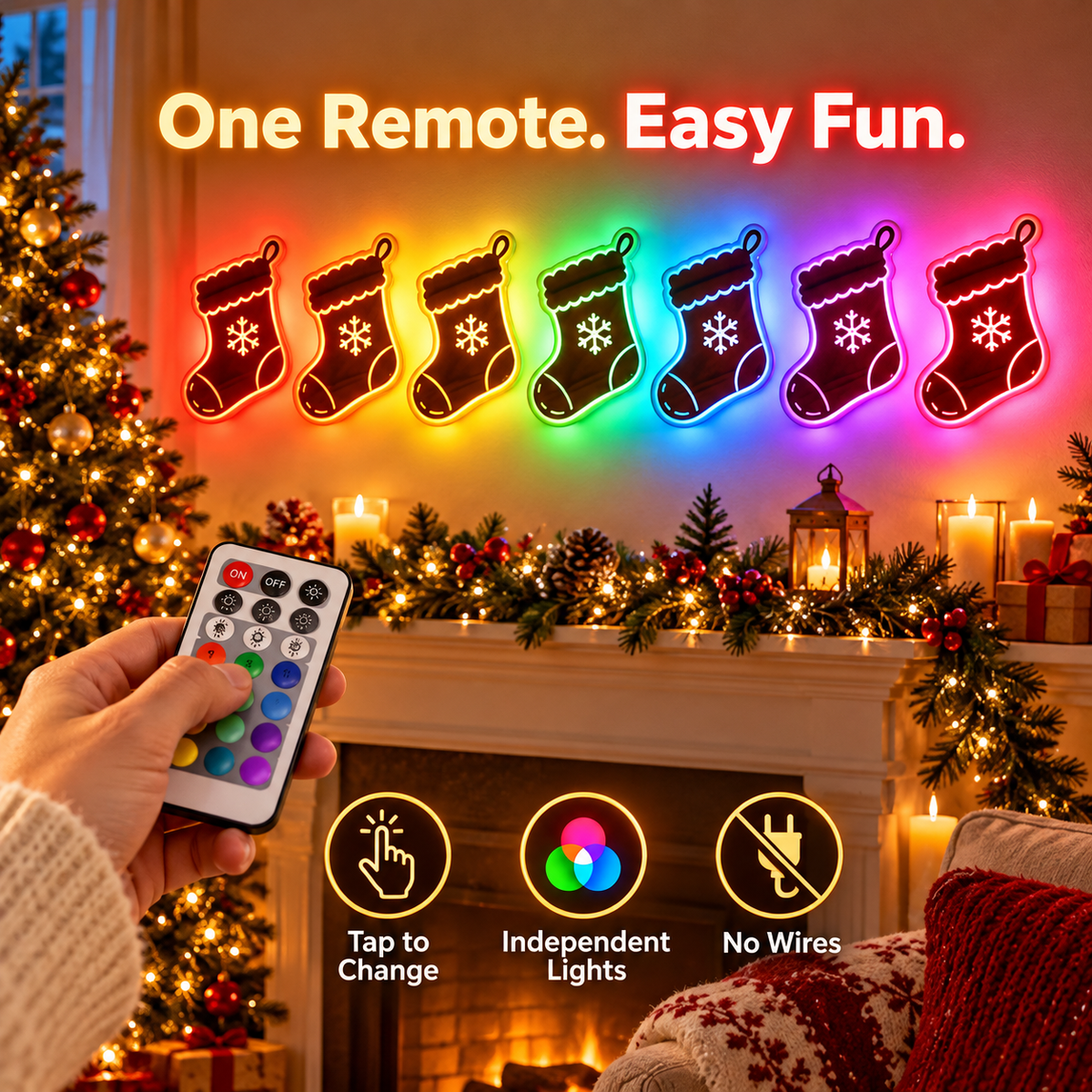 16-Color Christmas Wall Lights