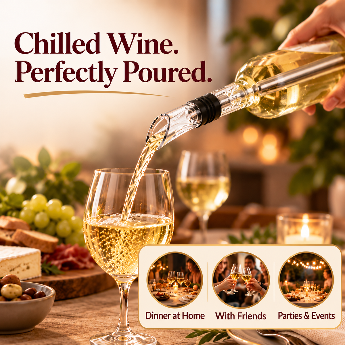 Wine Chiller Stick with Built-In Pouring Spout