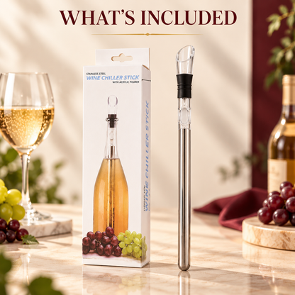 Wine Chiller Stick with Built-In Pouring Spout