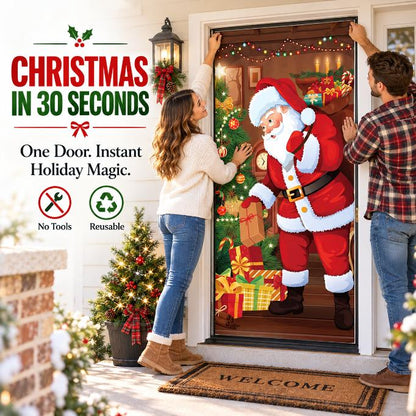 🎅 Christmas Door Cover | Instant Holiday Makeover