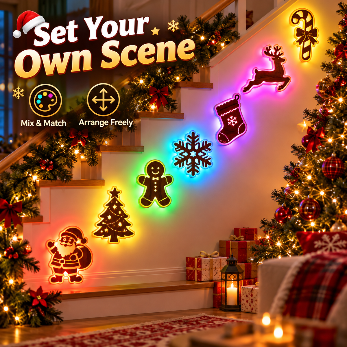 16-Color Christmas Wall Lights