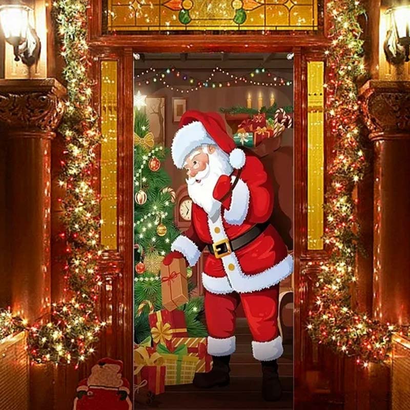 🎅 Christmas Door Cover | Instant Holiday Makeover