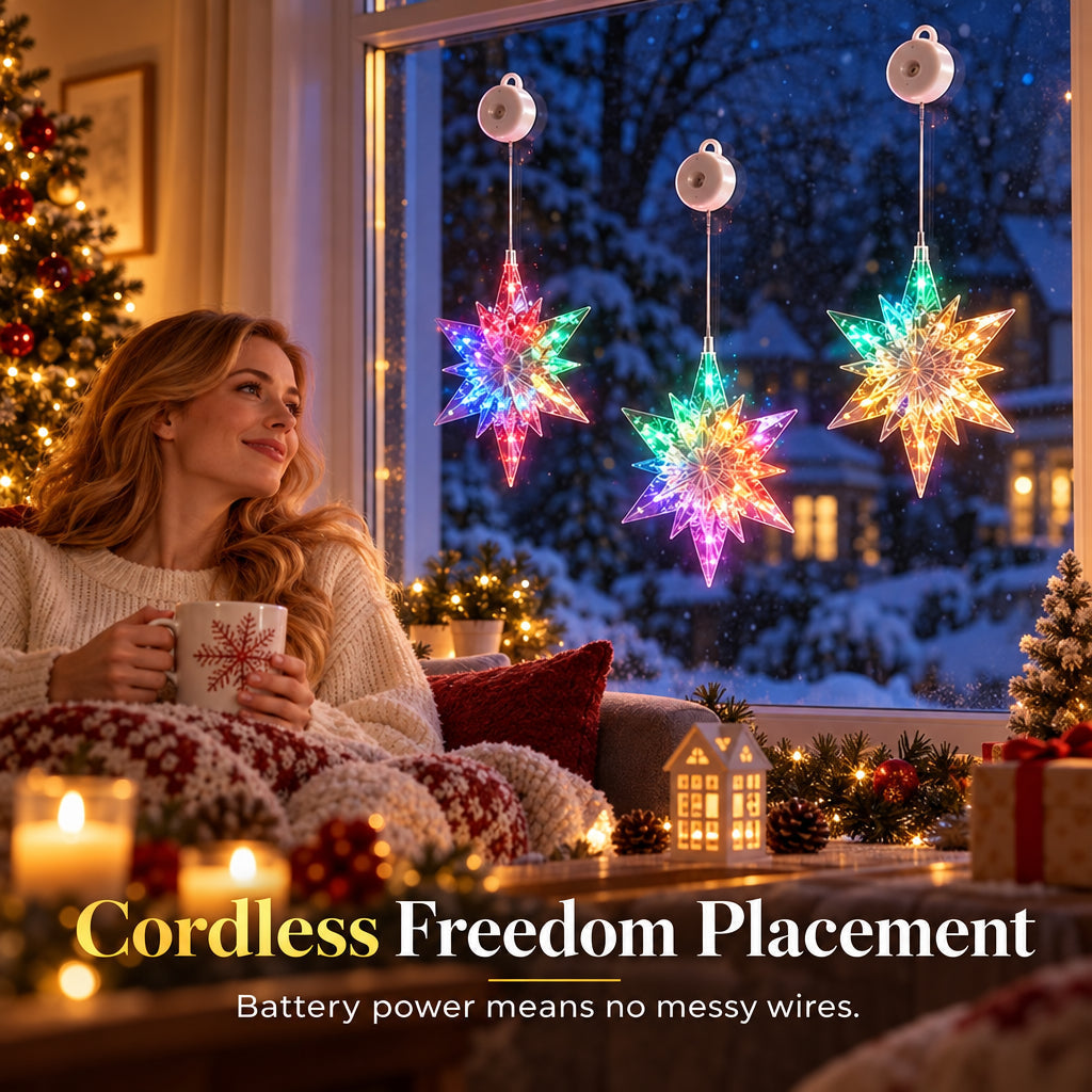 Battery-Operated LED Christmas Window Lights
